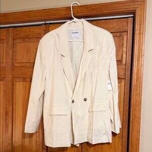Old Navy Cream Double-Breasted Blazer